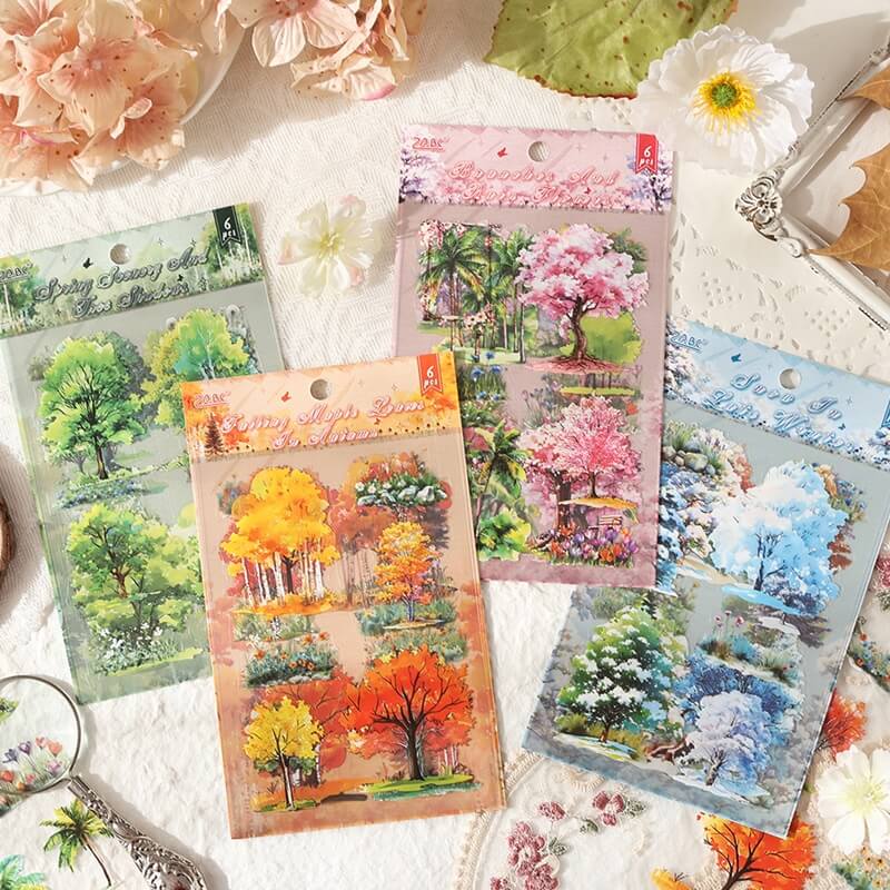 FourSeasonsTrees-FlatStickers-Scrapbook