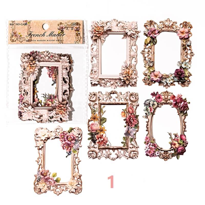 Embossed Flower Border Stickers – loloyaya