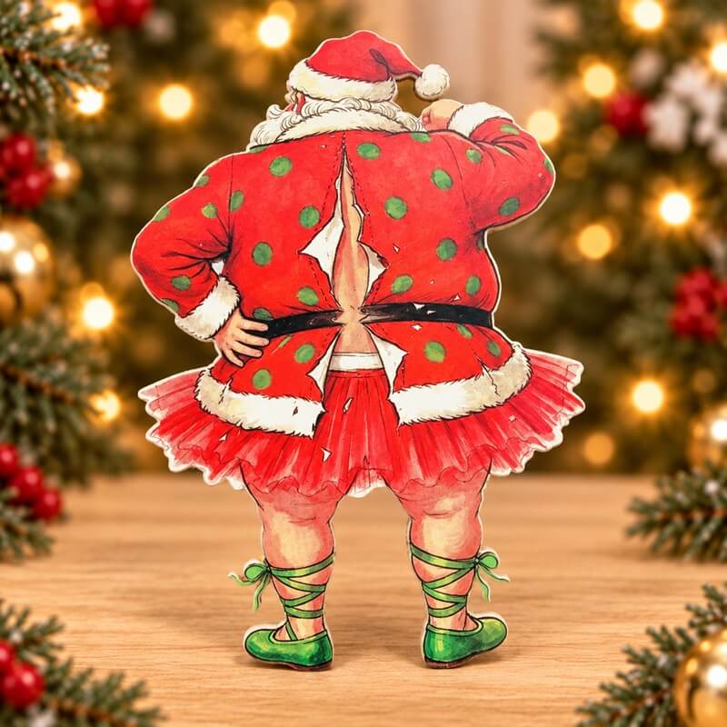 FunnyChristmasballetcardstockcutoutsfeaturingdancingSantasandfestivegrandmas