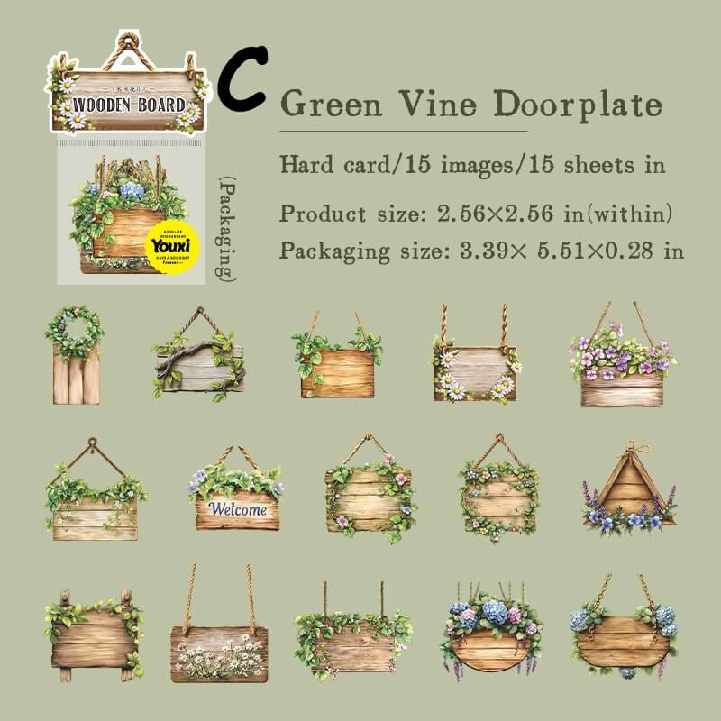 GardenWoodenSign-HardCardSticker-Scrapbooking-C