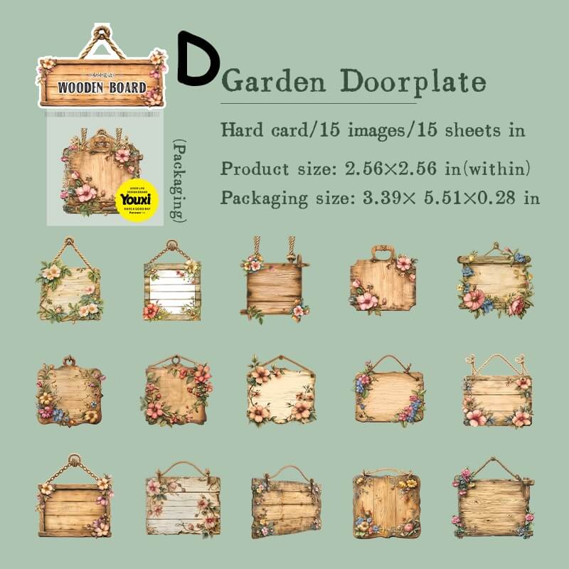 GardenWoodenSign-HardCardSticker-Scrapbooking-D