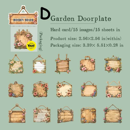 GardenWoodenSign-HardCardSticker-Scrapbooking-D