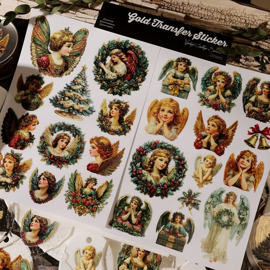 GoldenGreenAngel-TransferStickers-Scrapbooking