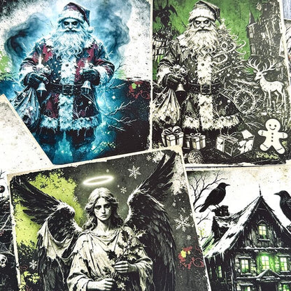 GothicChristmaspaperwithcreepySanta