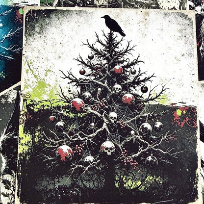 GothicChristmaspaperwithcreepySanta_chrismastree