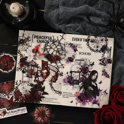 Gothicroseandspiderwebjournalspread
