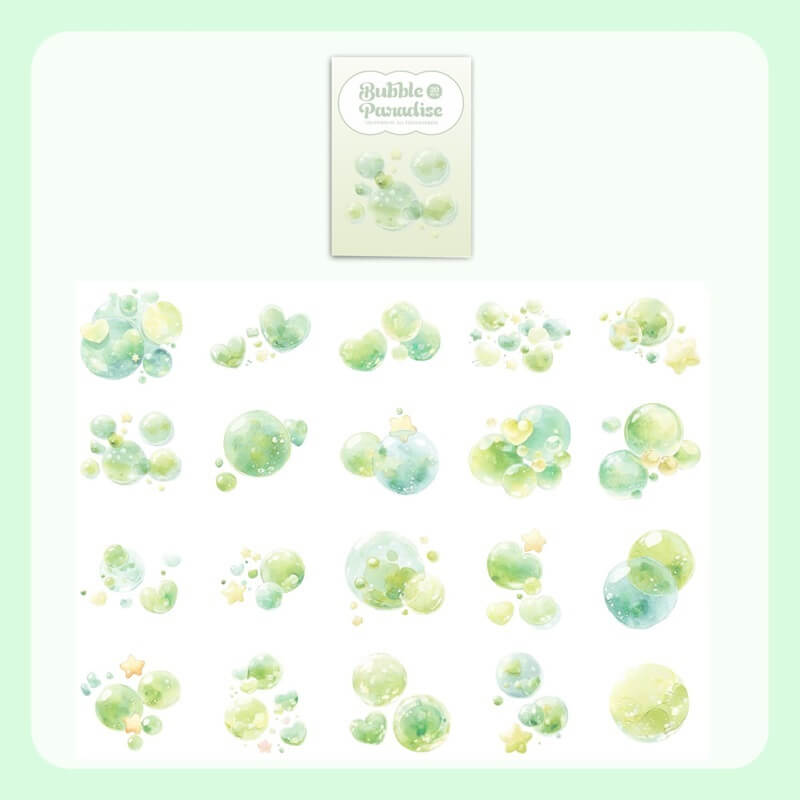 GreenDreamyBubble-Stickers-Scrapbook
