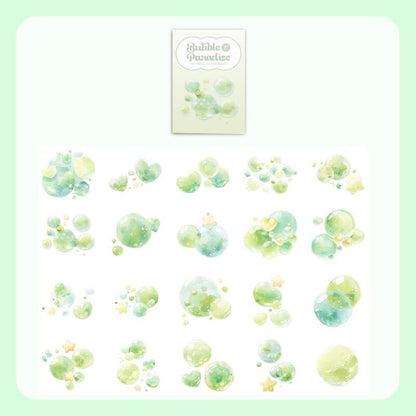 GreenDreamyBubble-Stickers-Scrapbook