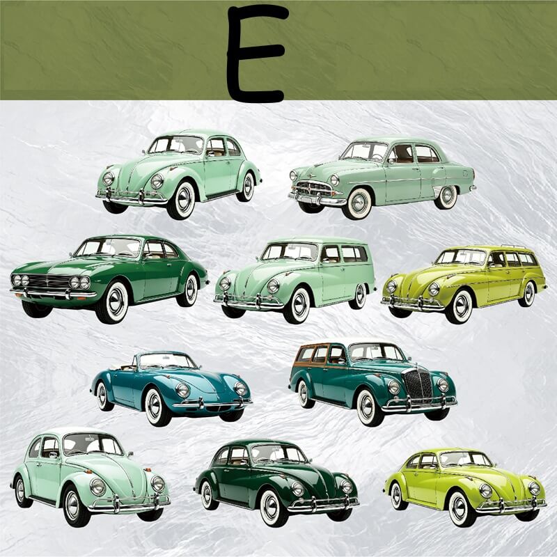 Green vintage car cardstock stickers for paper crafts
