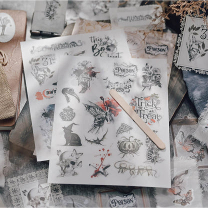 HalloweenLineArt-Rub-OnStickers-Scrapbook