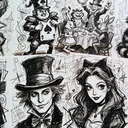 Hand-drawnAliceinWonderland-Paper-Scrapbook-1