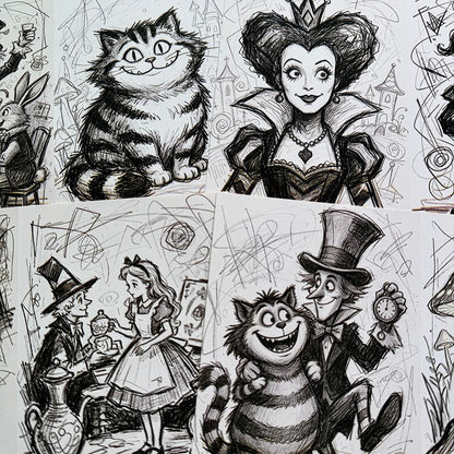 Hand-drawnAliceinWonderland-Paper-Scrapbook-2