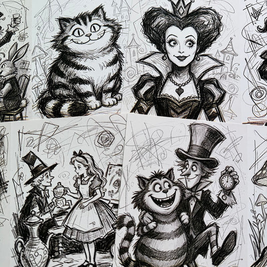 Hand-drawnAliceinWonderland-Paper-Scrapbook-2