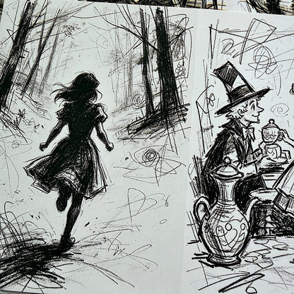 Hand-drawnAliceinWonderland-Paper-Scrapbook-3