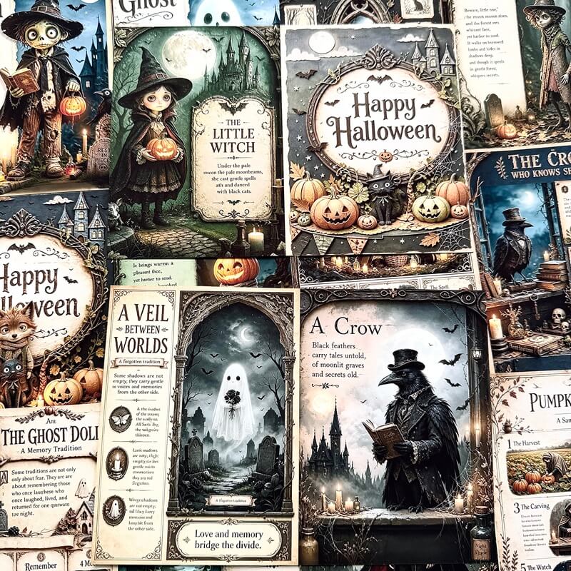 Vintage Gothic Halloween Scrapbook Paper – Dark Fairytale Designs