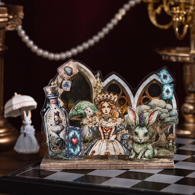 Layered_Wonderland_display_featuring_a_crowned_queen_green_fantasy_rabbit_potion_bottle_mushrooms_and_playing_cards