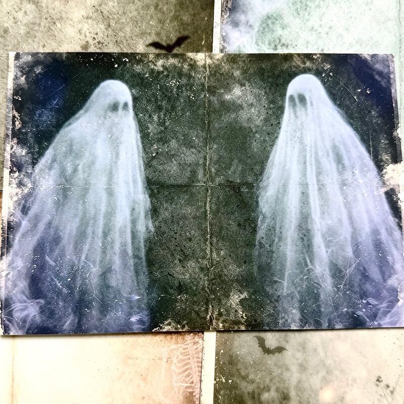 Misty ghost dark gothic background scrapbook paper