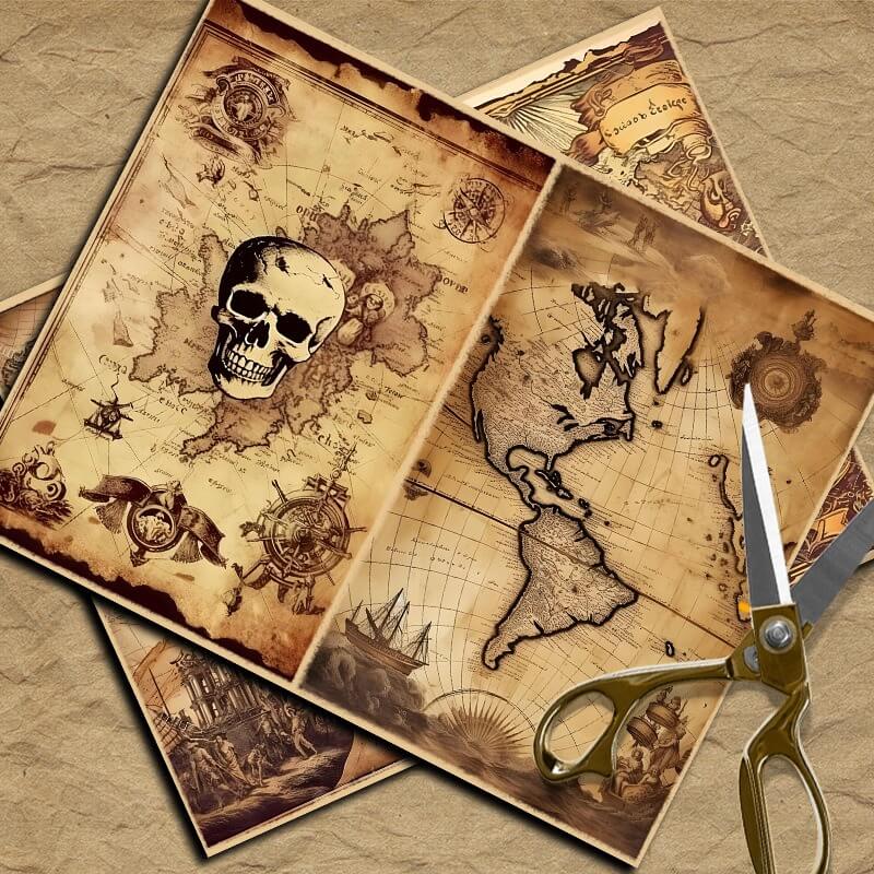 Nautical map DIY material paper – loloyaya
