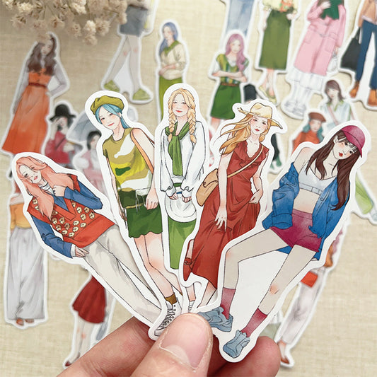 Fashionable girl stickers