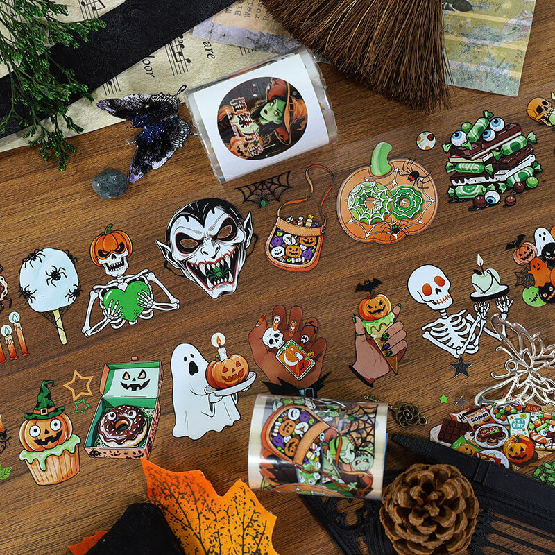 OrangeGreenHalloween-Tape-Scrapbook-1