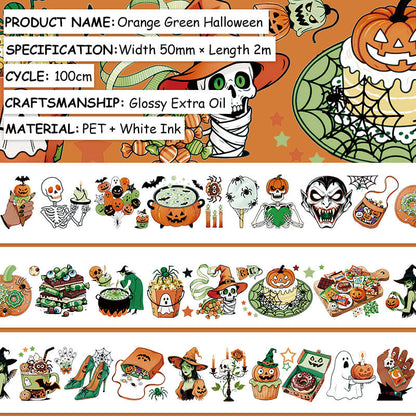 OrangeGreenHalloween-Tape-Scrapbook