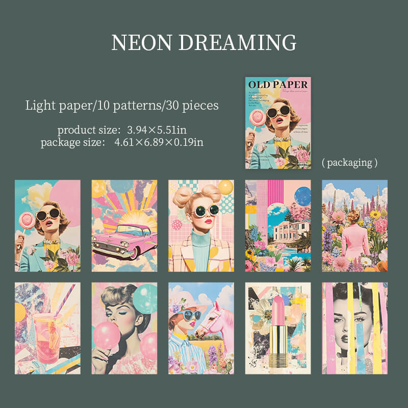 PastelDaydreamcollagepaperwithretrofashionportraits_apinkclassiccar_bubblegum_lipstick_andflowers