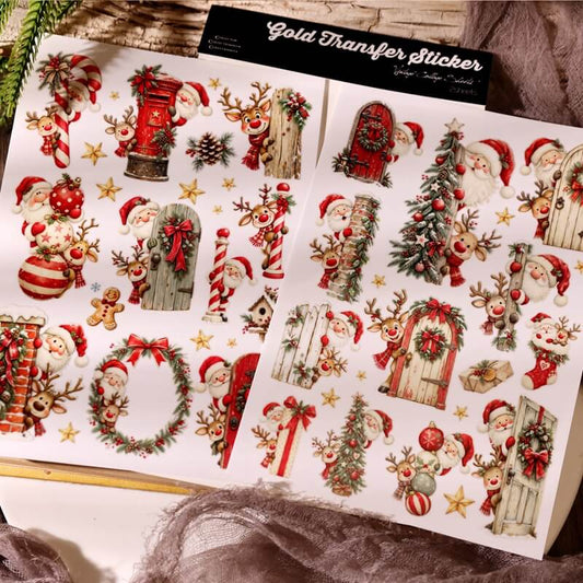 PeekingSantaChristmasUVtransferstickers_2sheets