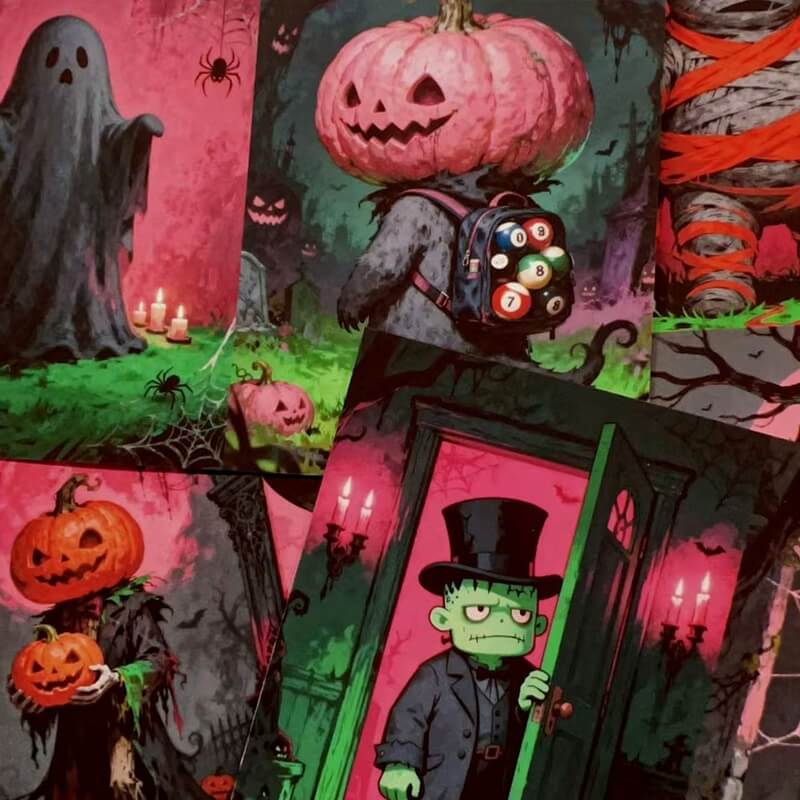 PinkandPurpleHalloween-Paper-Scrapbooking-1