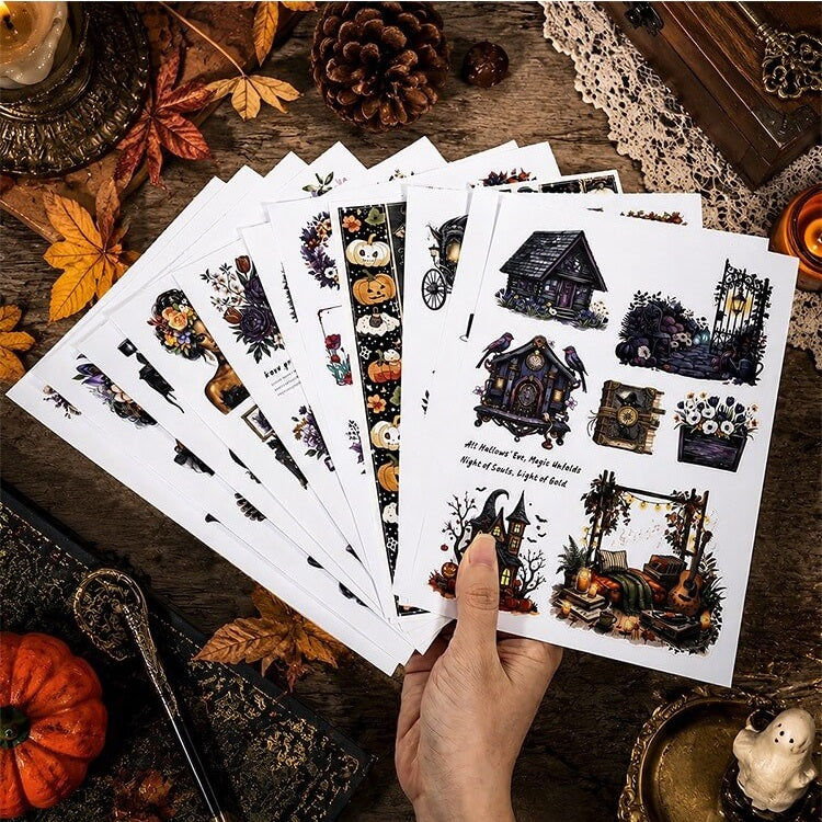 PumpkinandSpellboundHalloweenstickerbookwithpumpkins_blackcatsandmagicalcharacters-1