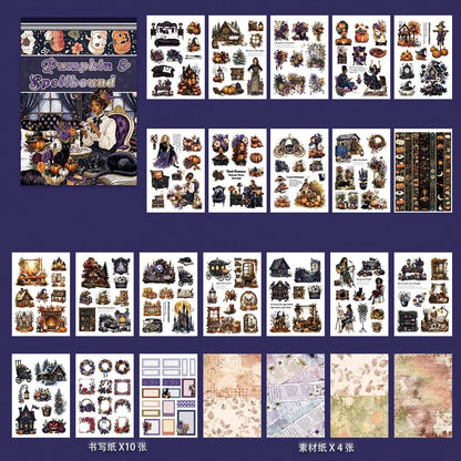 PumpkinandSpellboundHalloweenstickerbookwithpumpkins_blackcatsandmagicalcharacters