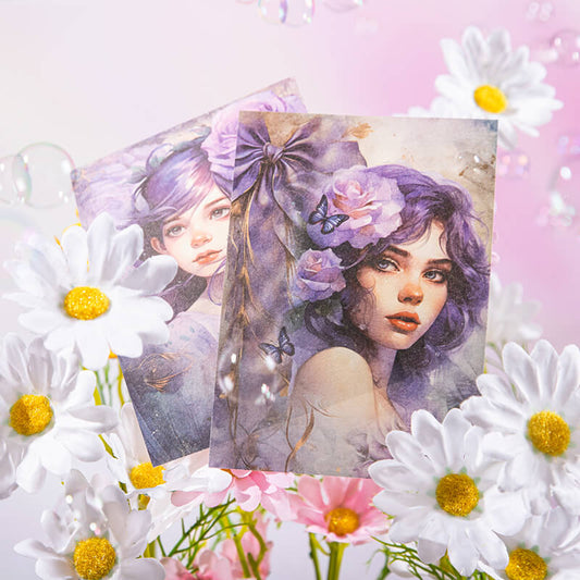 Garden and Girl Material Papier