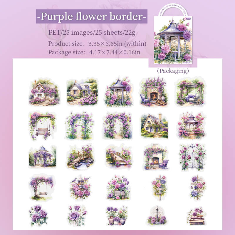 Purpleflowerborder-Stickers-Scrapbooking