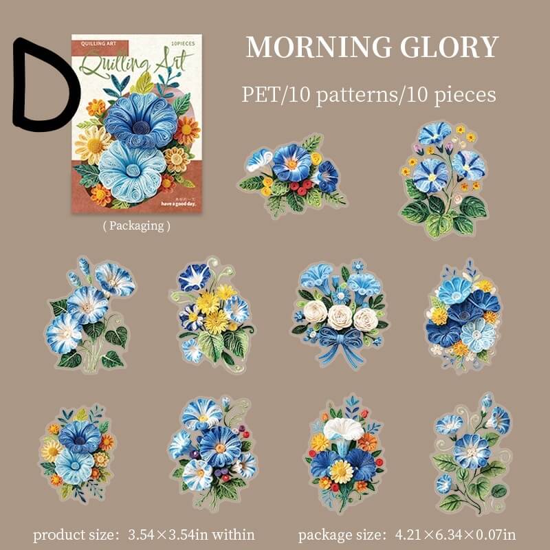 Quilled Floral Garden- Stickers - Scrapbook-D