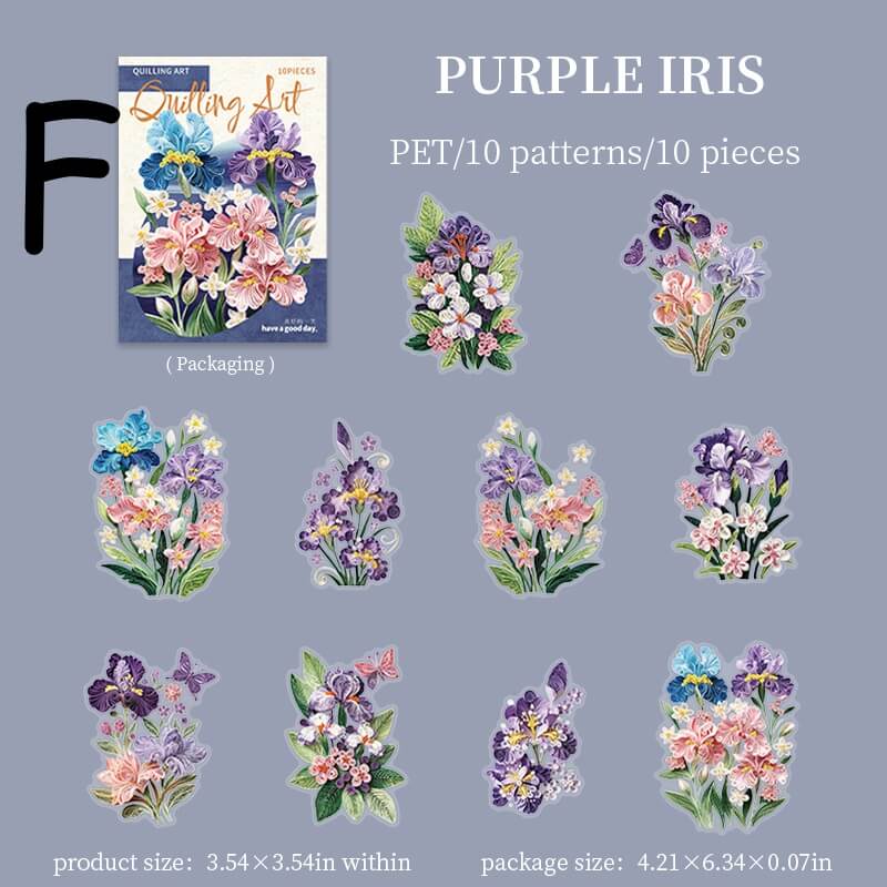 Quilled Floral Garden- Stickers - Scrapbook-F