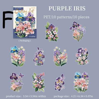 Quilled Floral Garden- Stickers - Scrapbook-F