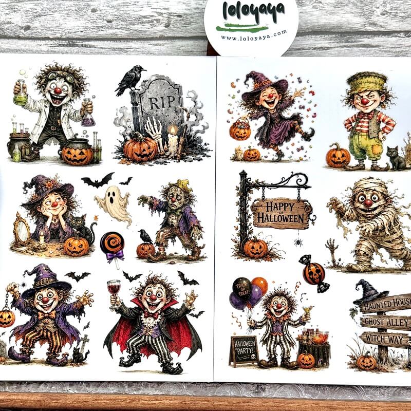 Quirky Halloween UV transfer stickers