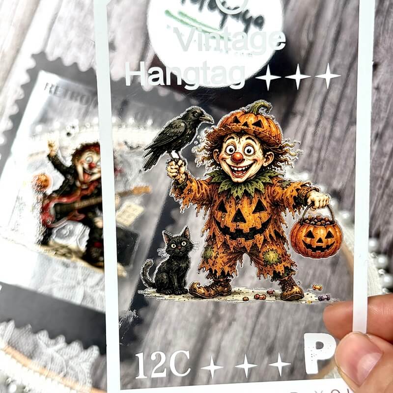 Retro spooky UV transfer stickers-1
