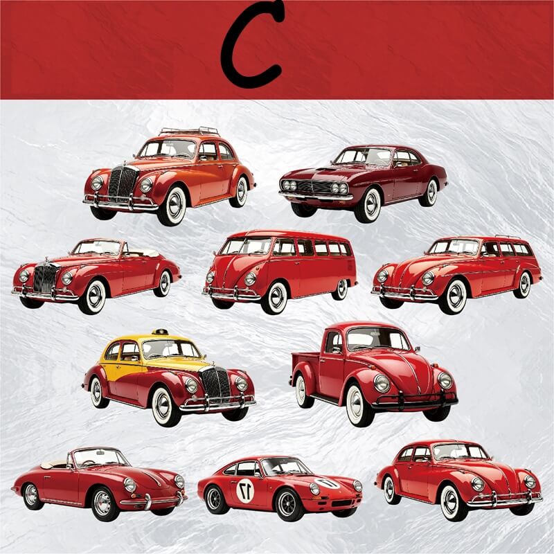 Red vintage car cardstock stickers for scrapbooking-C
