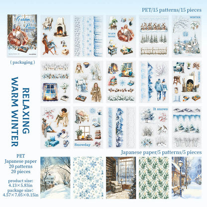 RelaxingWarmWinterstickerbookwithsnowylandscapesandcozyindoorscenes