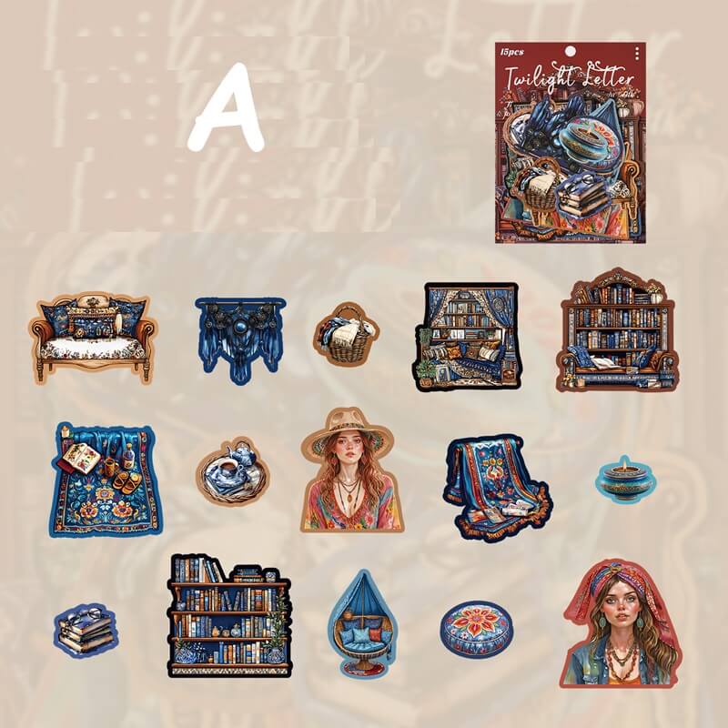 RetroCharacterLifestyleTheme-HardCardStickers-Scrapbook-A