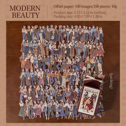 RetroModernGirl-HardCardSticker-Scrapbook