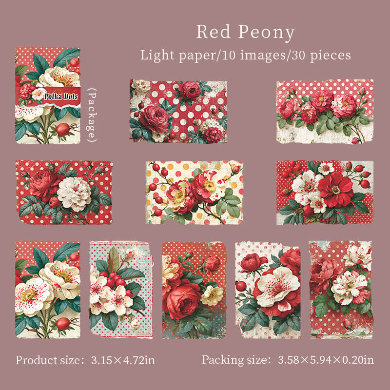 Richredblooms_creamywhitepetals_andvintageredpolkadots