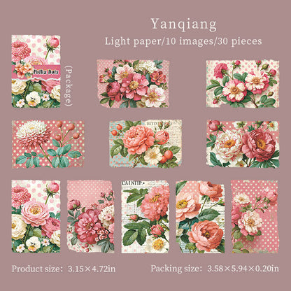 Romanticpinkandcoralflowerswithdelicatescriptanddotteddetails
