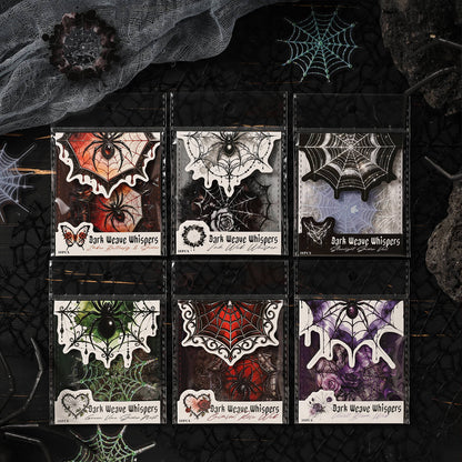 SixstylesofdarkspiderwebPETstickerpacksforHalloweenscrapbookingandjournaling