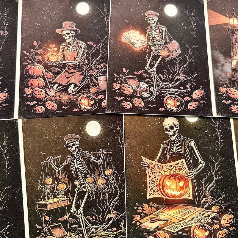 Skeleton magician vintage Halloween journal paper