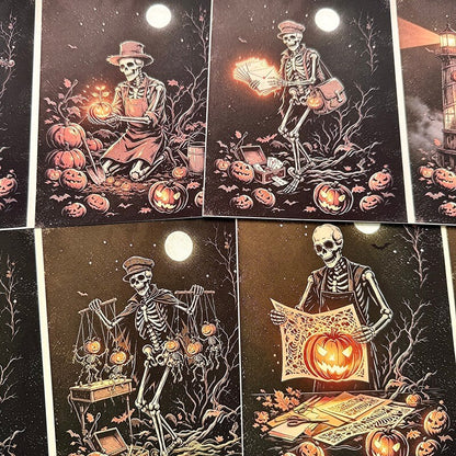 Skeleton magician vintage Halloween journal paper
