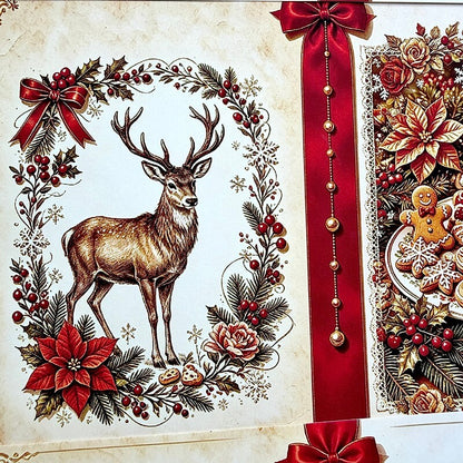 TraditionalSantaClauspaperwithredandgreenholidaydetails