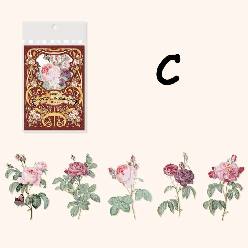 VintageBloomingFlowers-Stickers-Scrapbook-C
