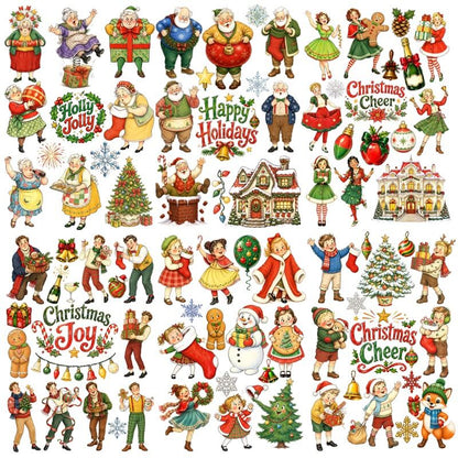 VintageChristmascharacter3DembossedPVCstickersinsixstyles