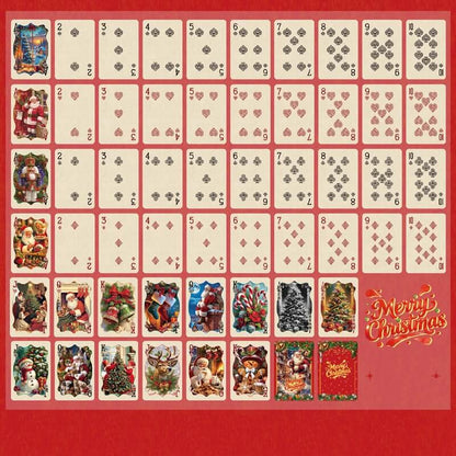 VintageChristmasplayingcardswithSantaClaus_Christmastrees_snowmen_andfestiveillustrations